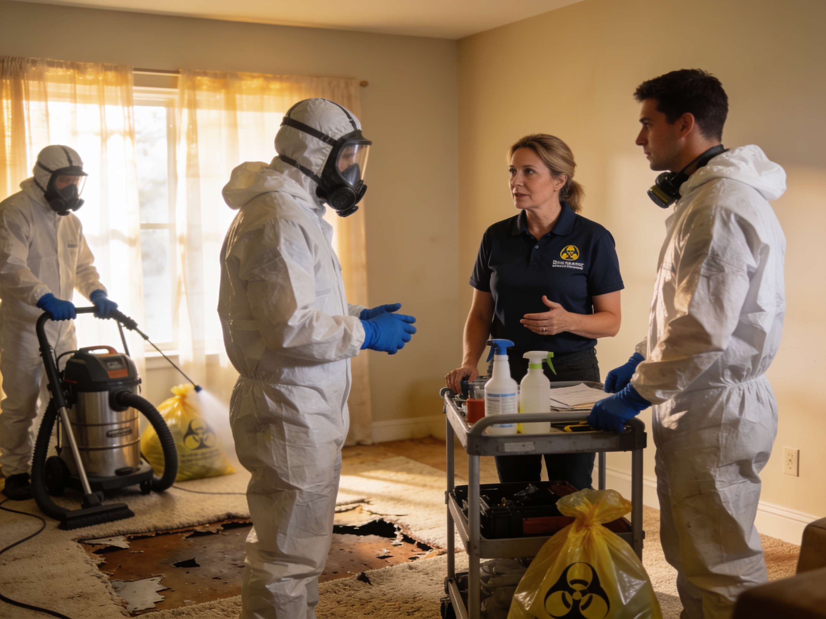 The Littleton Bio Hazard Cleanup team at work in Littleton